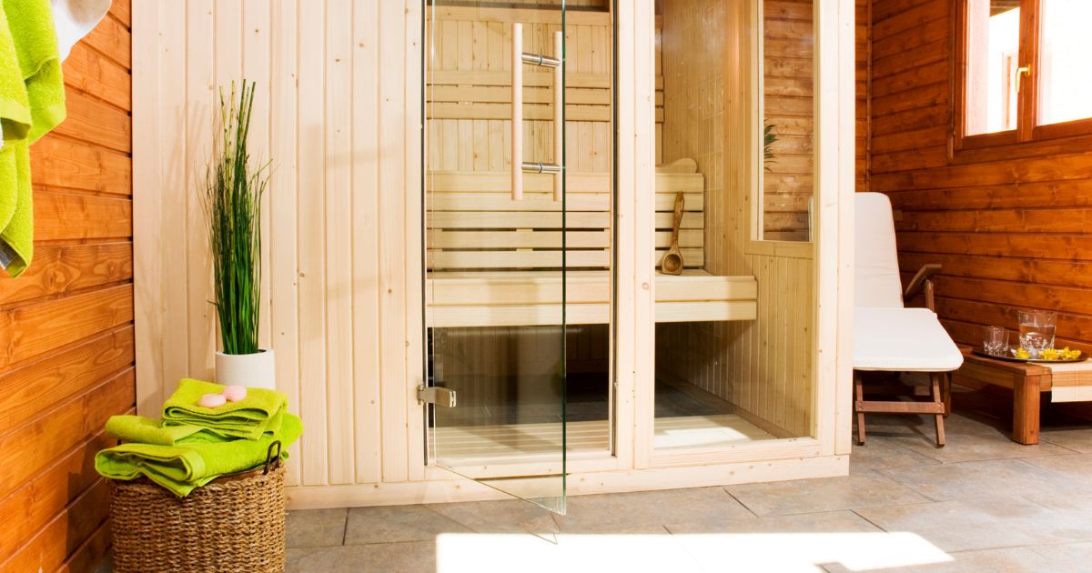 R1Centrum Bratislava centrum bývania – domáca sauna ako súčasť interiéru určená na relax, regeneráciu a wellness